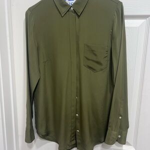 J. Crew Classic Olive Button-Down Shirt